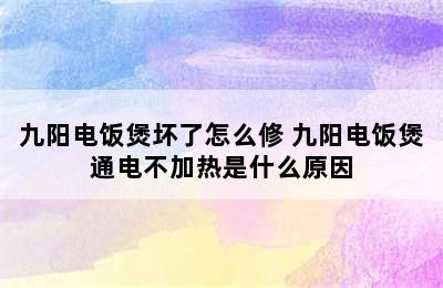 九阳电饭煲坏了怎么修 九阳电饭煲通电不加热是什么原因